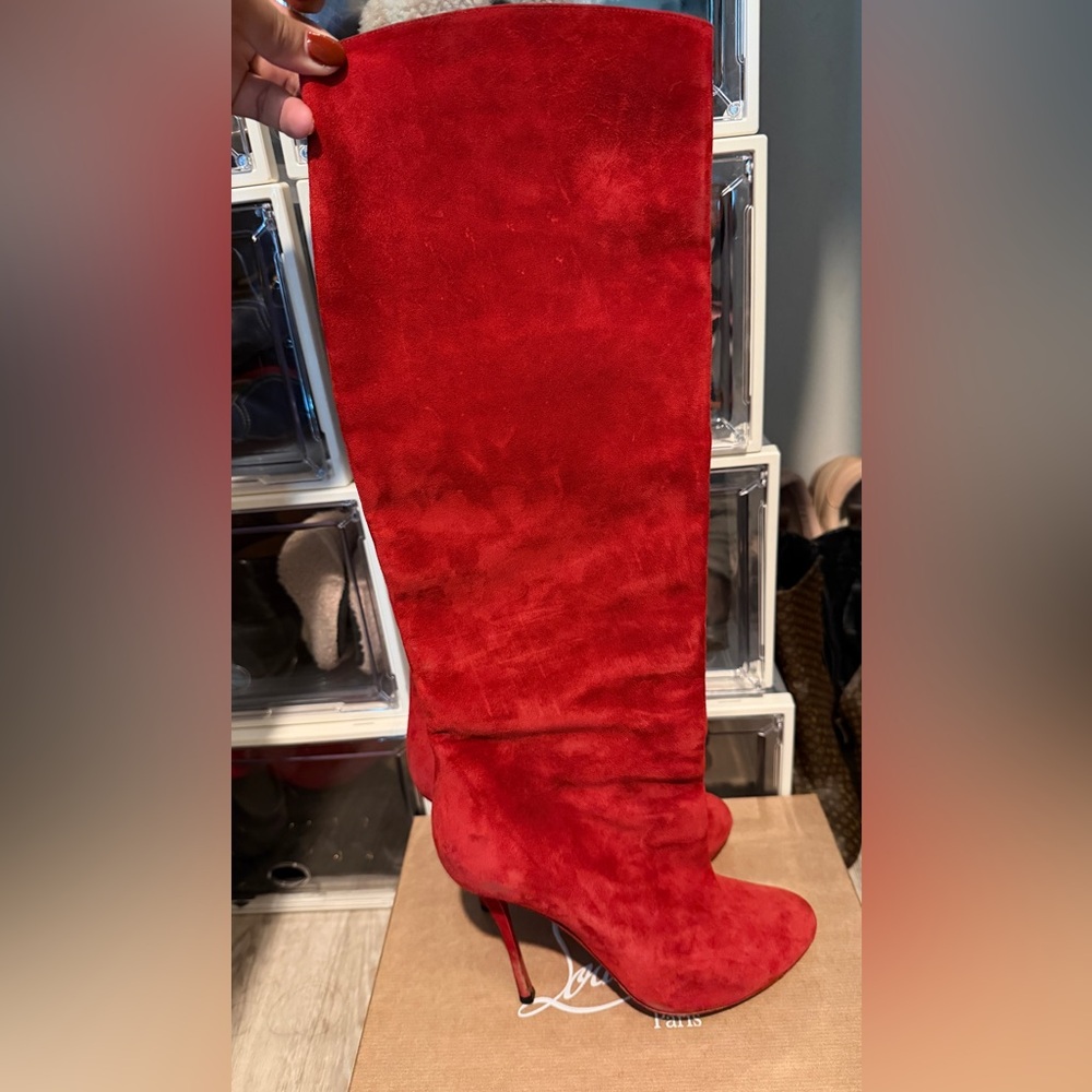 Christian Louboutin Red Heeled Boots